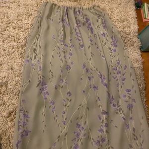 Mid length, light, floral skirt